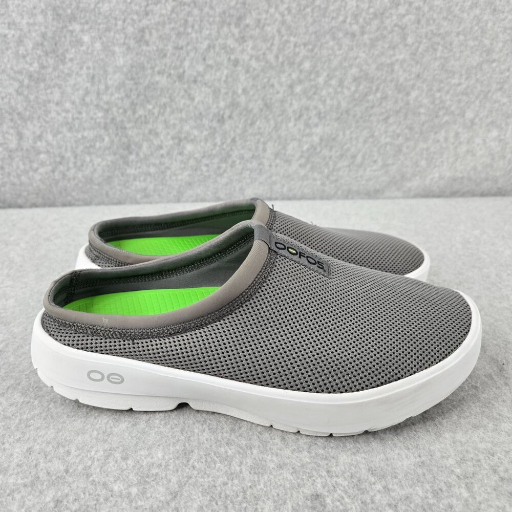 OOFOS OOcoozie Mens Size 12.5 Sport Mule Gray White Slip On Shoes Mesh Comfort - Picture 5 of 13